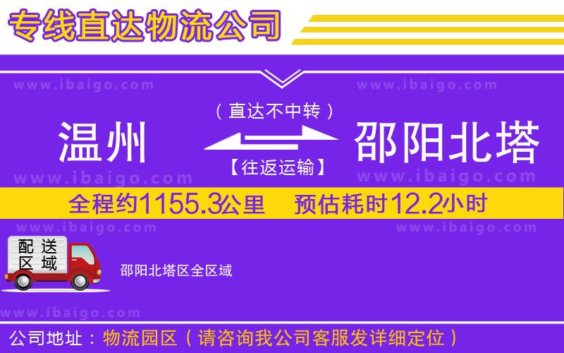 溫州到邵陽北塔區(qū)貨運(yùn)公司
