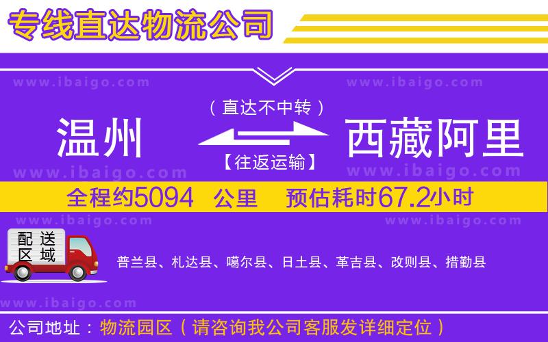 溫州到西藏阿里地區(qū)貨運專線