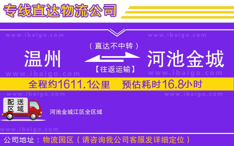 溫州到河池金城江區(qū)貨運公司