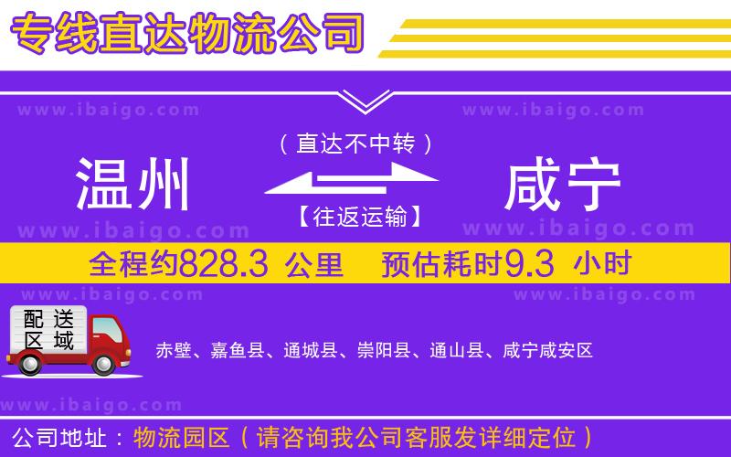 溫州到咸寧物流專(zhuān)線(xiàn)