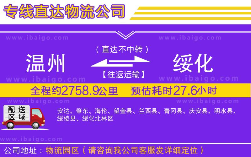 溫州到綏化貨運公司