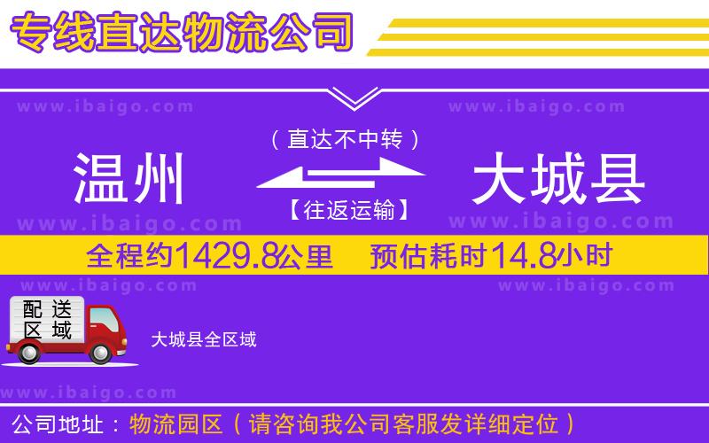 溫州到大城縣物流專(zhuān)線