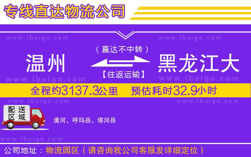 溫州到黑龍江大興安嶺地區(qū)物流專(zhuān)線(xiàn)