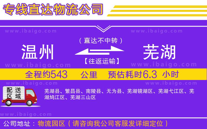 溫州到蕪湖貨運專線