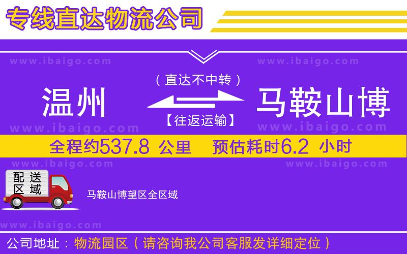 溫州到馬鞍山博望區(qū)貨運公司