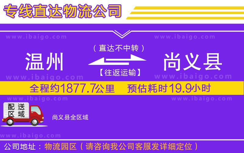 溫州到尚義縣貨運公司