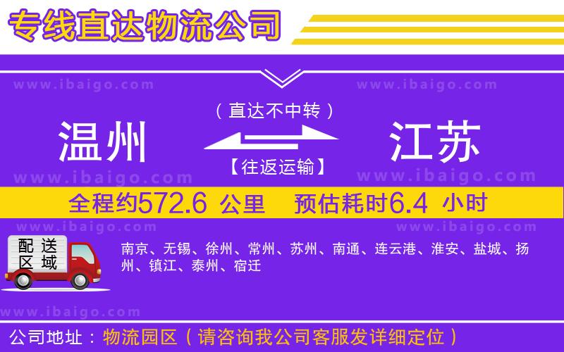 溫州到江蘇貨運
