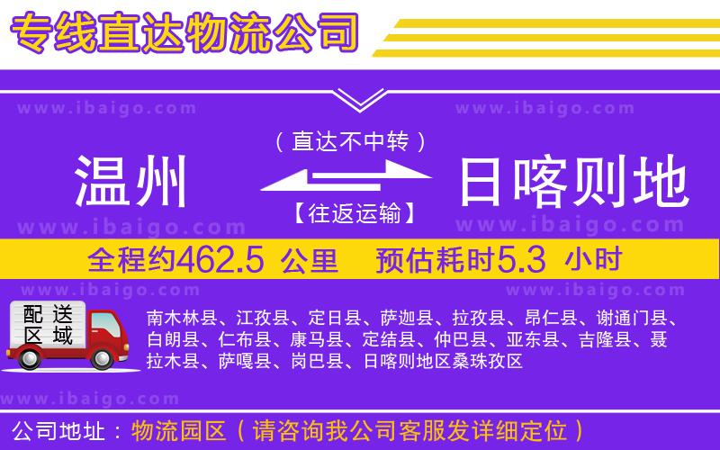 溫州到日喀則地區(qū)貨運(yùn)